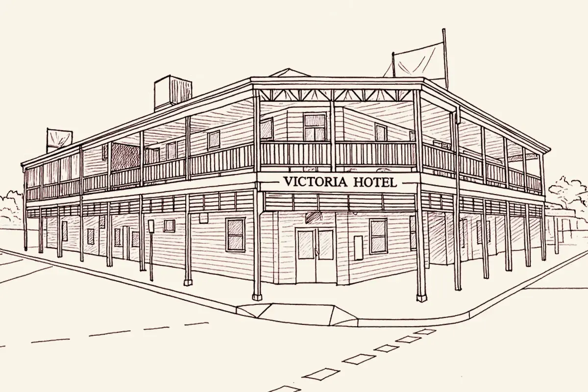 victoria hotel home line art1